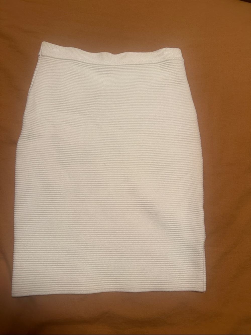 Rebecca Minkoff White Ribbed Pencil Skirt